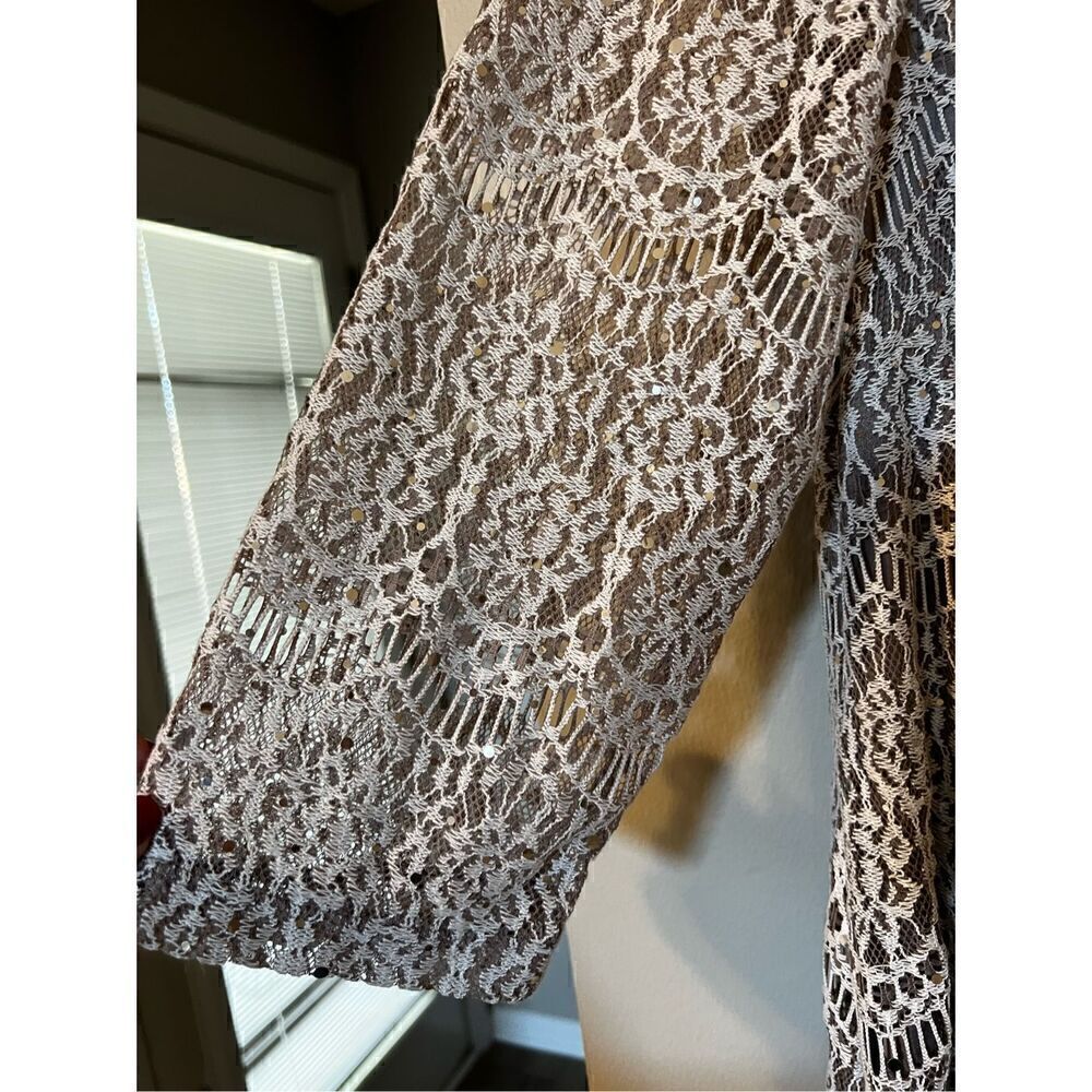 J Howard Missy Women’s Size 16 Lace Overlay Shift Dress Beige 3/4 Sleeve NWT - Picture 6 of 12